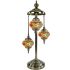 Colorful Diamonds Turkish Lamps with 3 Globes - Without Bulb