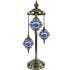 Blue Diamonds Turkish Lamps with 3 Globes - Without Bulb