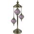 Purple Turkish Mosaic Lamps with 3 Globes - Without Bulb
