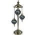 Purple Turkish Floor Lamps with 3 Globes - Without Bulb