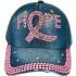 Hope and Heart-Shape Design Rhinestone Denim Caps for Women