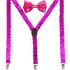 Pink Sequin AB Suspenders Set