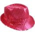 High-Quality Sparkling Pink Sequin Trilby Fedora Hat