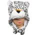 Kid's Plush White Panther Beanie Hat