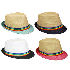 Rainbow Strip Trilby Fedora Straw Hat Set