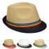 Rainbow Strip Trilby Fedora Straw Hat Set