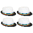 White Rainbow Strip Trilby Fedora Straw Hat