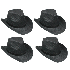 Black Paper Straw Western Cowboy Hat