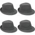 White Pinstripes Gray Trilby Fedora Hat