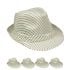 Black Pinstripes Silky White Adult Trilby Fedora Hat