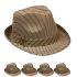 Black Pinstripes Brown Adult Trilby Fedora Hat
