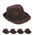 White Pinstripes Brown Adult Trilby Fedora Hat