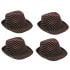 White Pinstripes Brown Adult Trilby Fedora Hat