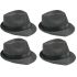 Classic Black Toyo Straw Trilby Fedora Hat with Black Strip Band