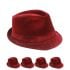 Solid Red Corduroy Trilby Fedora Hat