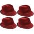 Solid Red Corduroy Trilby Fedora Hat