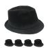 Solid Black Corduroy Trilby Fedora Hat