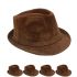 Solid Brown Corduroy Trilby Fedora Hat
