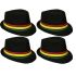 Black Adult Trilby Set with Rasta Strip Band