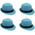 Turquoise Blue Trilby Fedora Hat