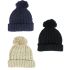 Pom Pom Plain Winter Beanie Hats for Women