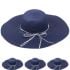 Dark Blue Floppy Straw Hat