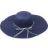 Dark Blue Floppy Straw Hat