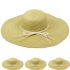 Wide Brim Floppy Beige Straw Hat