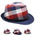 High-Quality Checkered Mix Color Trilby Fedora Hat Set