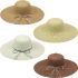 Wide Brim Straw Beach Hat Set Plain Colors