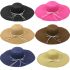 Wide Brim Floppy Straw Hat Set Six Colors