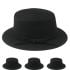 Black Wool Winter Bucket Hats for Women