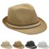 Elegant Adult Casual Straw Trilby Fedora Hat Set