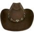 Felt Cowboy Hats with Turquoise Beaded Golden Band - Khaki, Black & Cream