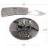 Crossed Skull Knife Belt Buckle