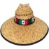 Straw Summer Hat with Mexican Flag on Black Bandana