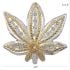 Silver & Gold Marijuana Leaf Belt Buckle