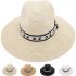 Men's Straw Summer Hat - Adjustable Hat with Black Lace Strip