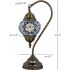 Blue Flower Turkish Style Lamps with Swan Neck Design - Without Bulb