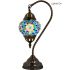 Blue Flower Turkish Style Lamps with Swan Neck Design - Without Bulb