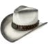 High Quality Paper Straw Black Shade Western Cowboy Hat with Star Leather Laced Edge Band