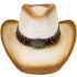 Paper Straw Off-White Shade Western Cowboy Hat with Bull Laced Band