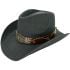 Paper Straw Bull Style Leather Band Black Western Cowboy Hat