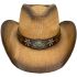 Paper Straw Eagle Band Brown Cowboy Hat