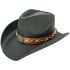 Paper Straw Star Style Black Western Cowboy Hat with Turquoise Beaded Band