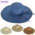 Plain Colors Wide Brim Bowknot Floppy Straw Hat