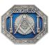 Blue & Silver Mason Belt Buckle