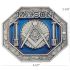 Blue & Silver Mason Belt Buckle