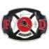 Fire Department Belt Buckle - Black, Red, & White