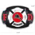 Fire Department Belt Buckle - Black, Red, & White